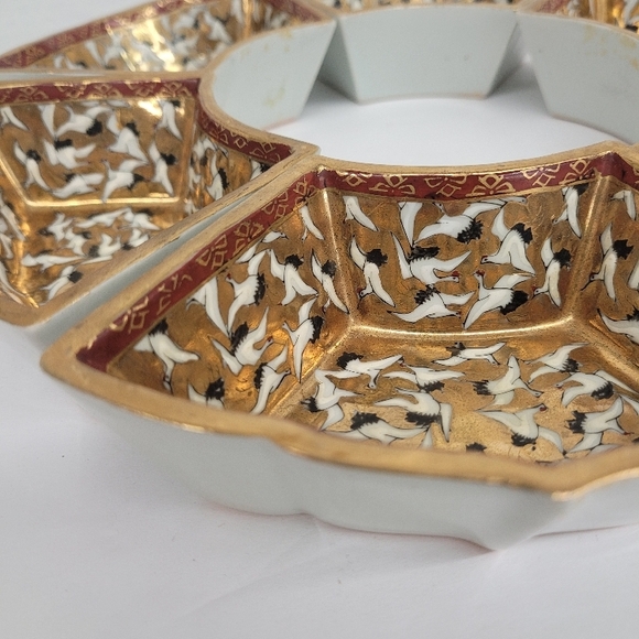 Elegant Gold and White Decorative Tray - Picture 4 of 4